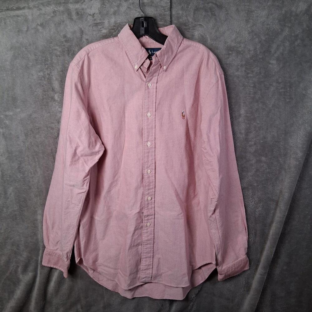 Ralph Lauren Oxfor Button Down Shirt Mens Size 16 34/35 Classic Fit‎ Flesh Pony